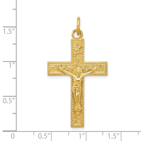 Million Charms 925 Sterling Silver & 24k Gold -plated INRI Crucifix Pendant - Picture 3 of 4